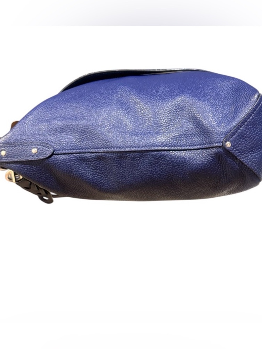 Coach Abby Duffle Pebbled Leather Hobo Bag in Deep Blue Preowned Hang Tag Added - Picture 11 of 12